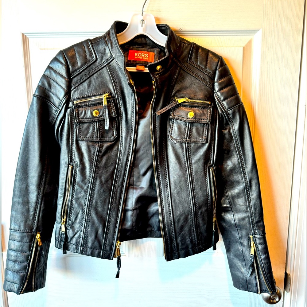 Michael Kors Moto Leather Jacket